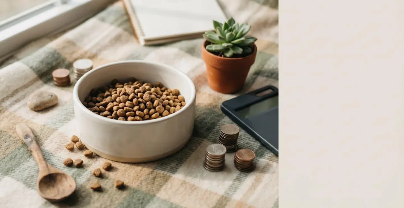 Composition symbolique représentant la planification financière pour l'adoption d'un premier chat