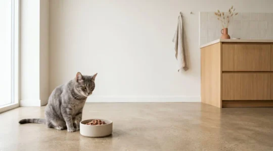 Chat en bonne sante recevant une alimentation adaptee pour stabiliser sa glycemie