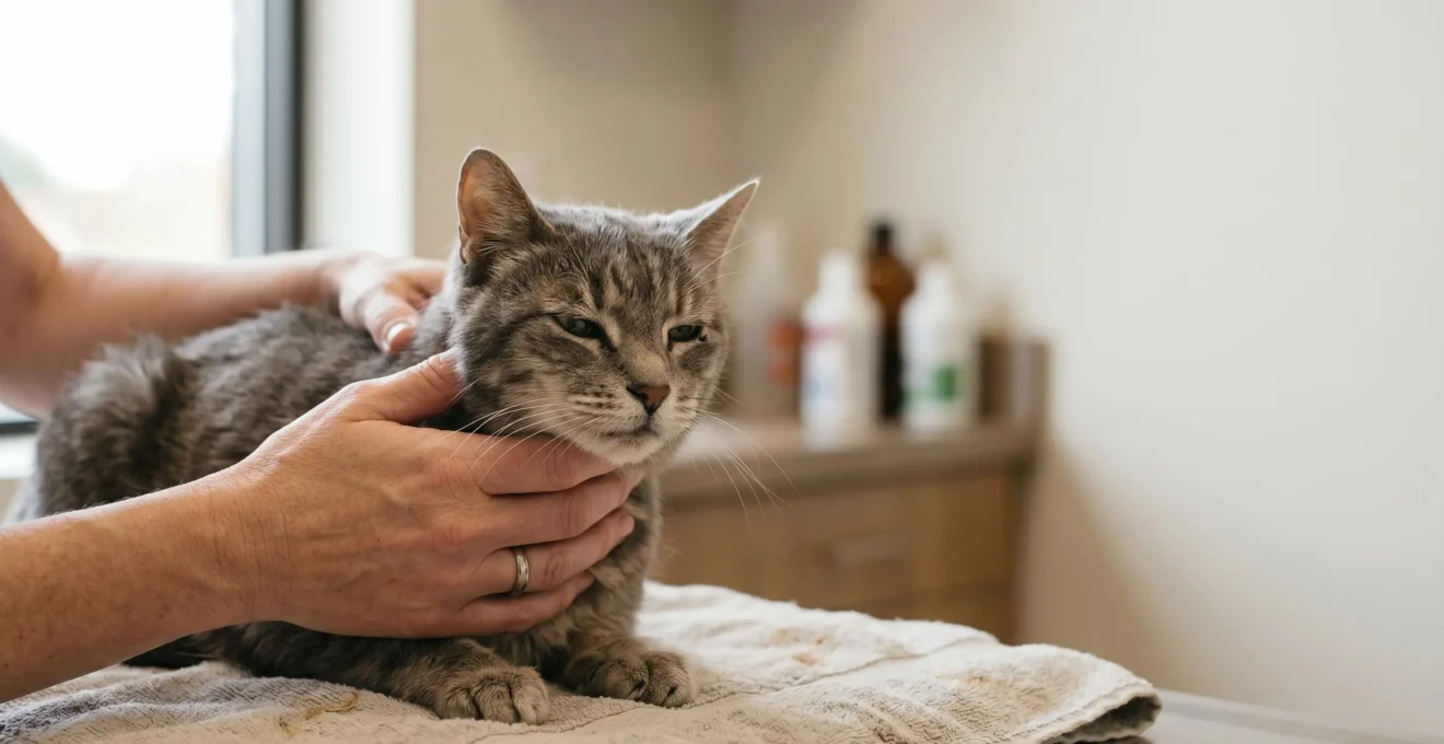 Propriétaire de chat organisant le budget mensuel pour les soins vétérinaires d'un animal malade